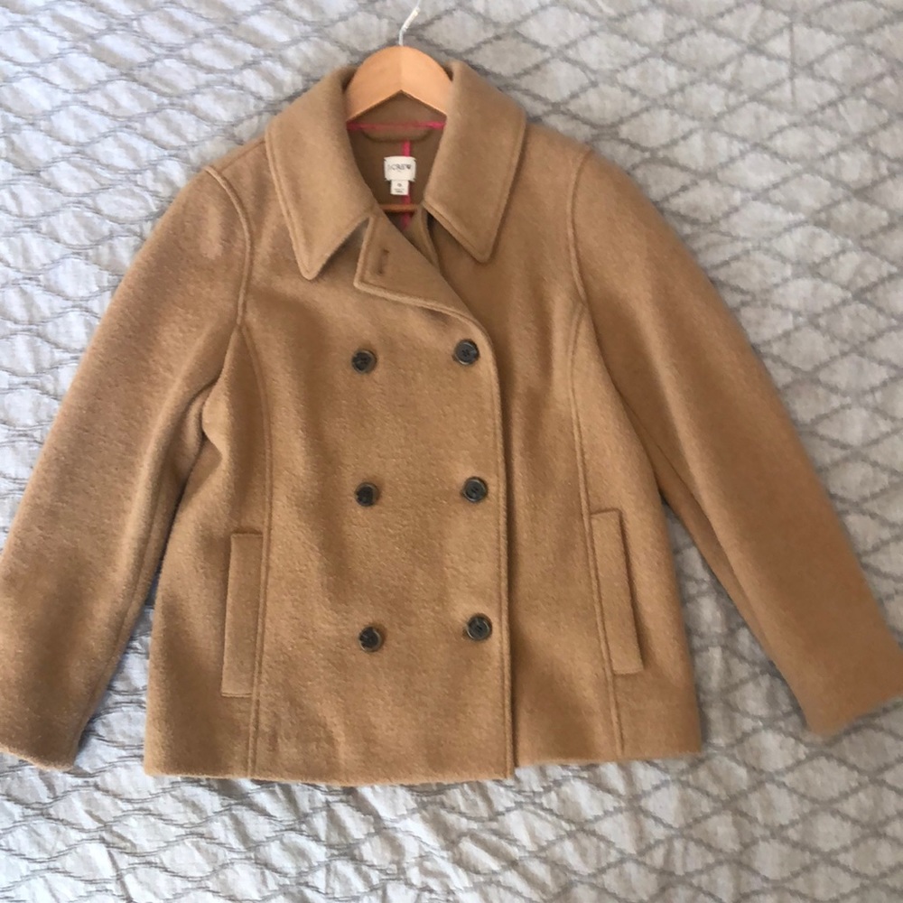 J.crew factory pea coat size 6 camel